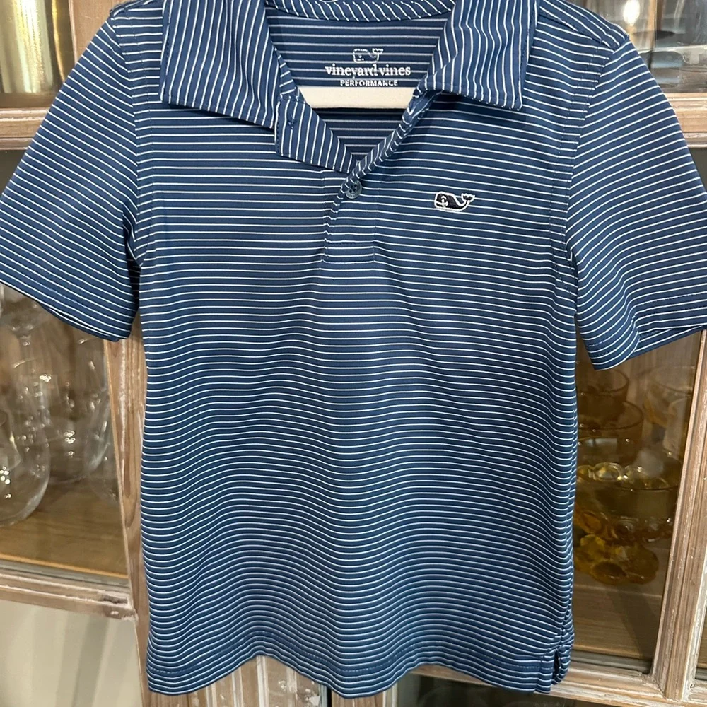 Vineyard Vines Toddler Boy Blue and White Striped Shirt - Picture 1 of 2